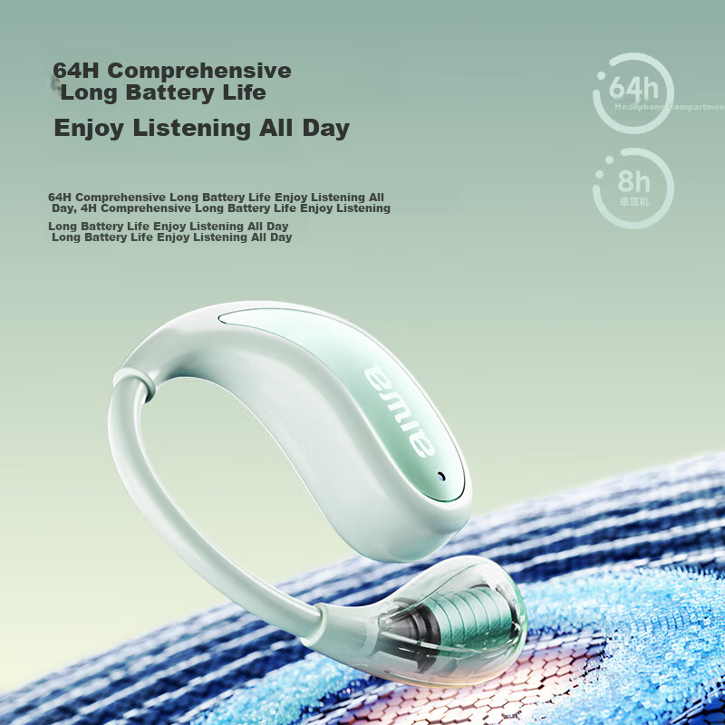 Aiwa AW35 Bone Conduction Bluetooth Earphones with Powerful Bass, Open Concept Wireless Ear-hook Design, Top 1 in Gold List, Noise Reduction, Top 10 in Sports Ranking, Compatible with Huawei White