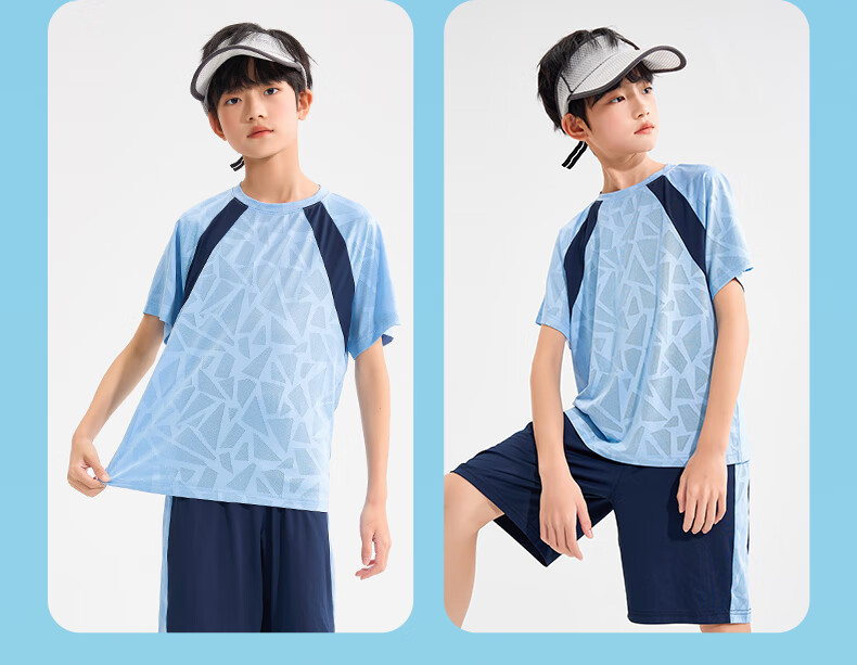 PEPCO Children's Summer Outfit Set, 2026 New Style, Big Kids Quick-Dry Breathable Lightweight Short-Sleeve, Boys And Girls Sports Two-Piece Set for Summer 3