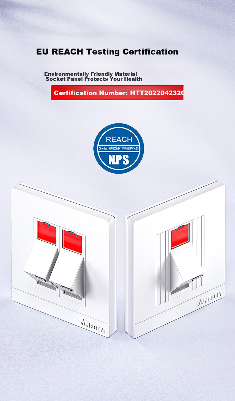 AMPCOM Fiber Optic Socket Panel, Dual-Port 86-Type Telecom-Grade SC Single-Mode Fiber Optic Patch Cable Pigtail Coupler Flange Interface Wall Socket, AM86SC02 4