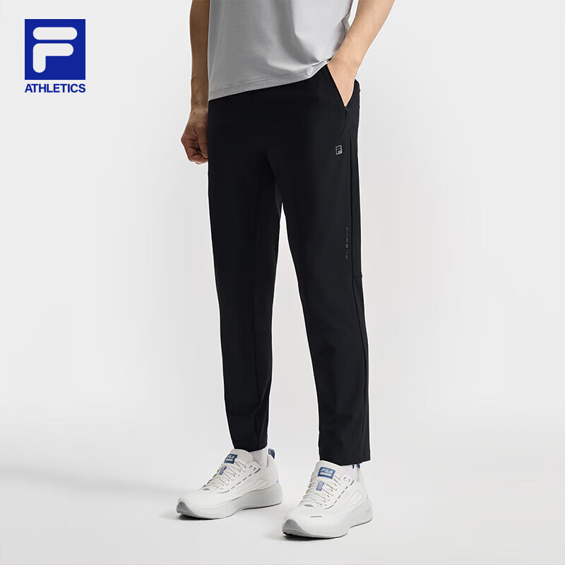 FILA Official Men's Knitted Pants, Summer Fitness Sports Basic Sun Protection Straight-Leg Trousers