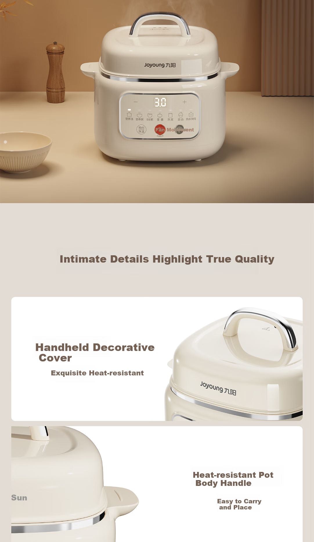 Joyoung Quick-Cooking Electric Stew Pot, Bird's Nest Stew Pot, Double Boiler Pot, Multifunctional Pot, Baby Food Cooker, Soup Pot, Stew Pot, Steamer, 1L Compact Capacity GD189 17