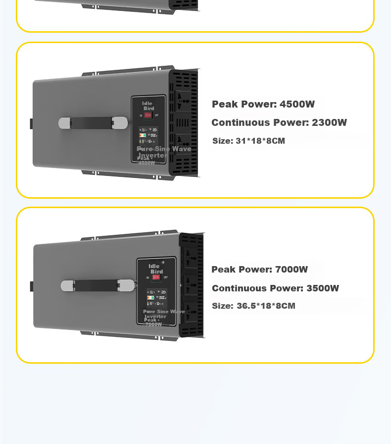 XIANNIAO Inverter, High-Power 72V to 220V Pure Sine Wave, 2300W Battery Tricycle Power Supply for Street Vendors' Use 30