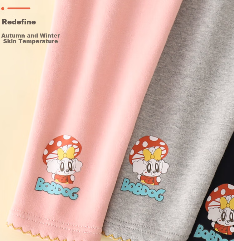 BOBDOG Girls' Thin Fleece Leggings for Autumn And Winter, Children's Breathable Outer Wear Pants, Lightweight Baby Trousers for Fall, Navy Blue, Size 130 6