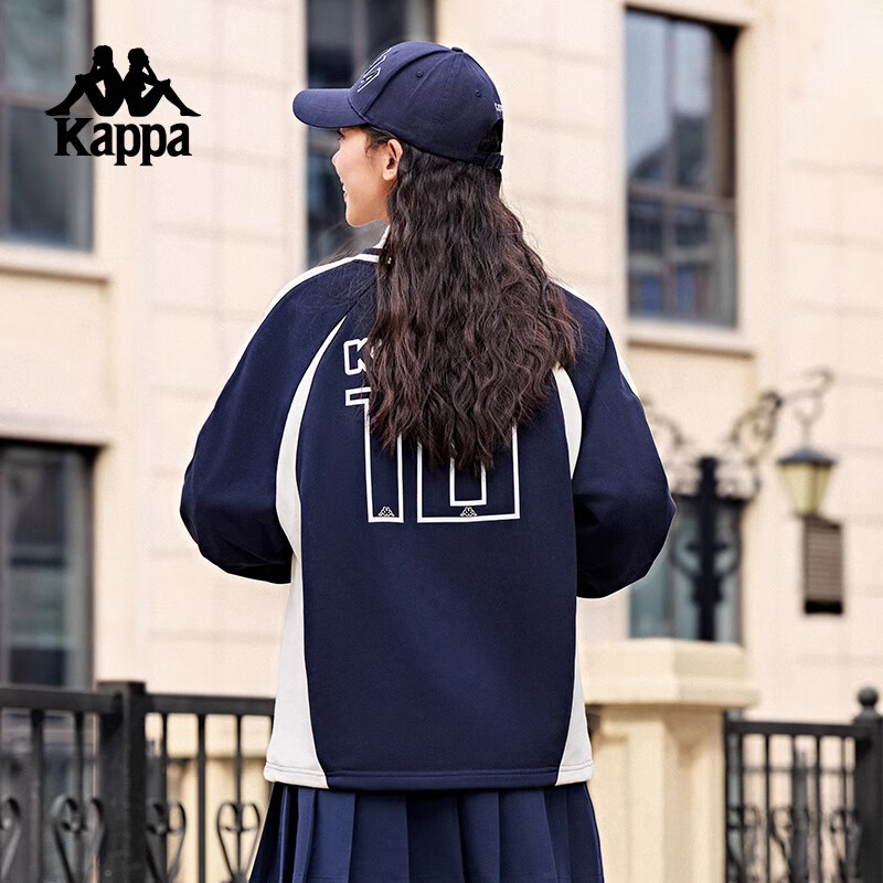 Kappa Back-To Sweatshirt for Women, New Autumn Casual Sportswear, Couple Knitted Pullover Top, Men's Style K0EY2WT02D