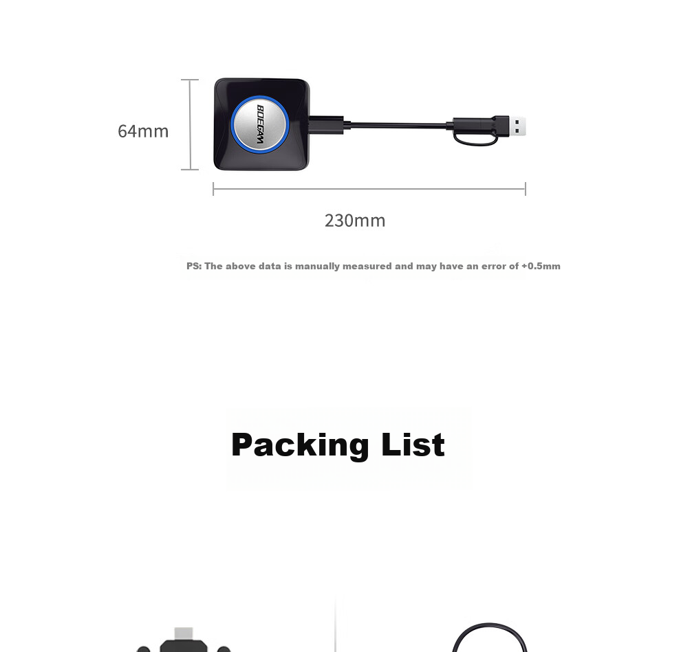 BOEGAM Wireless Screen Mirroring Device HDMI Cable 4K HD Transmission Screen Sharing Tool for Office And Home Use Compatible with Apple And Android Phones, No Network Required XS5D 13