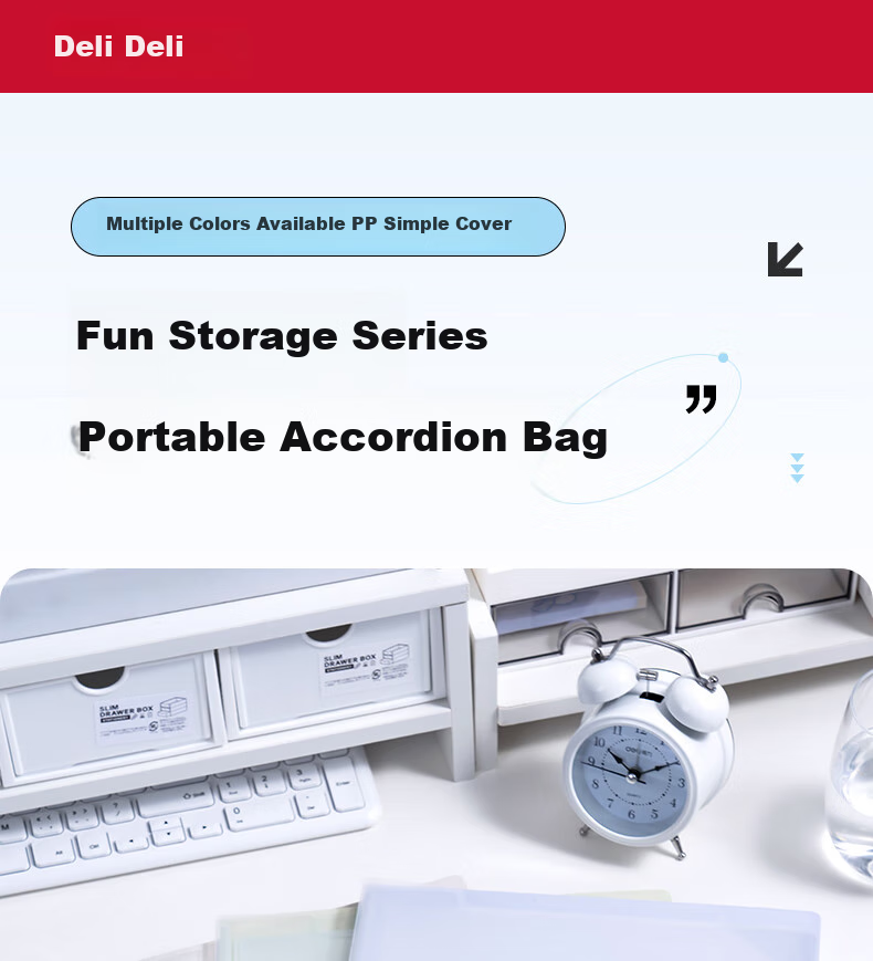 Deli 13-Slot A4 Landscape Large Capacity Accordion File Folder, Exam Paper Storage Bag, High-Quality Multi-Layer Expandable Student Business Organizer, Document Protection PM102 Brow 1