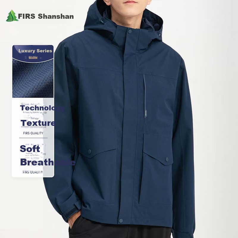 FIRS Hooded Jacket for Men And Women, Autumn Mountain-Style Outdoor Sports Windproof Wrinkle-Resistant Wear-Resistant Breathable Simple Slim Casual Coat