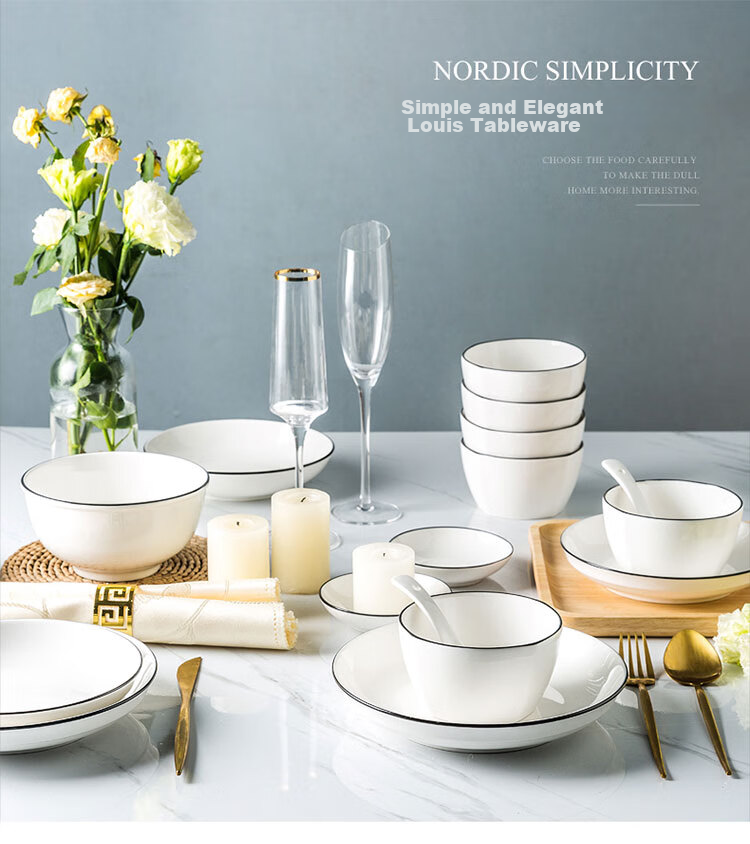 Cihun Tableware Set, Ceramic Bowls And Plates for Home Use, Housewarming Gift Set with Chopsticks And Bowls, Nordic Style, Louyi 36-Piece Set 3