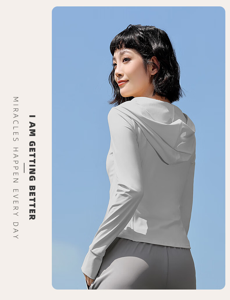 CAMEL Women's Summer Sunscreen Jacket Breathable Slim Fit Comfortable Yoga Quick-Dry Lightweight Original Yarn Ice-Feel Sports Coat 39
