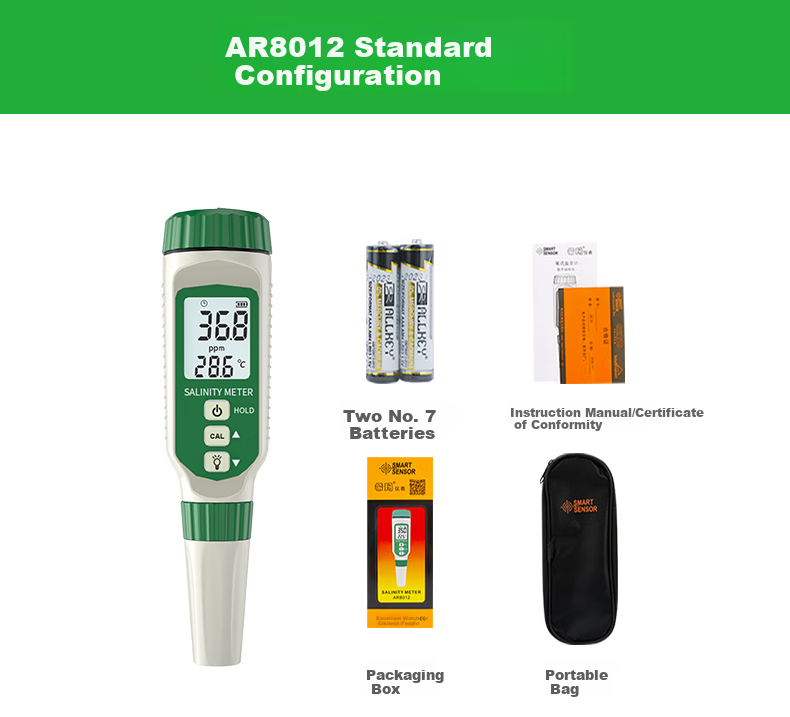 Xima AR8012 Salinity Meter, Aquarium Fish Farming Pen-Type Salinity Pen, Food And Beverage Salinity Detector 11