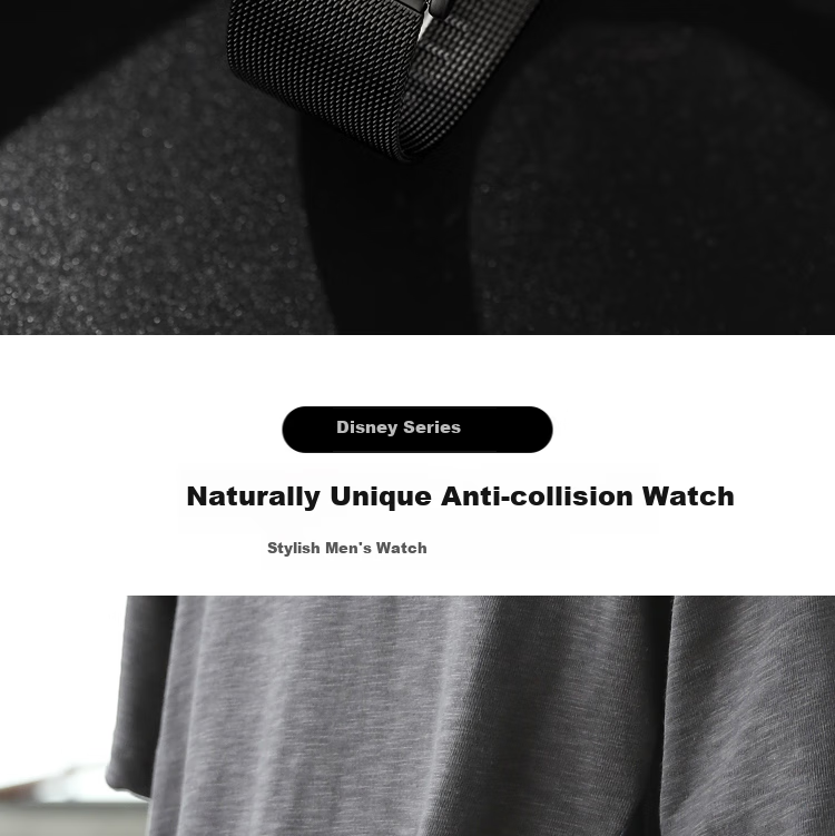 Disney Student Watch for Men, Simple Waterproof Dual Calendar Quartz Watch, Suitable for Middle And High School Students, Teenagers, Silent Exam-Specific Watch 2