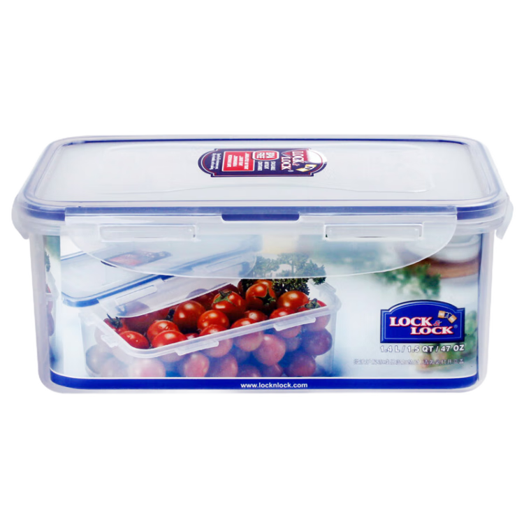 LOCK&LOCK Plastic Airtight Lunch Box Food Storage Container Refrigerator Storage Box 1.4L