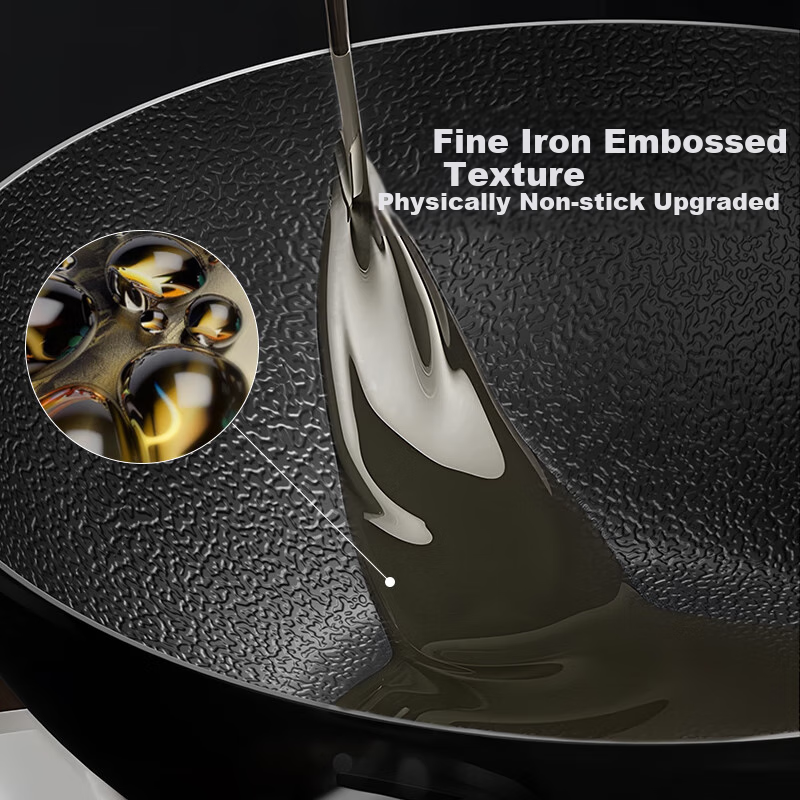 JD Original Iron Wok, Non-Stick Frying Pan for Induction Cooker And Gas Stove [Fluorine-Free Healthy] 32cm