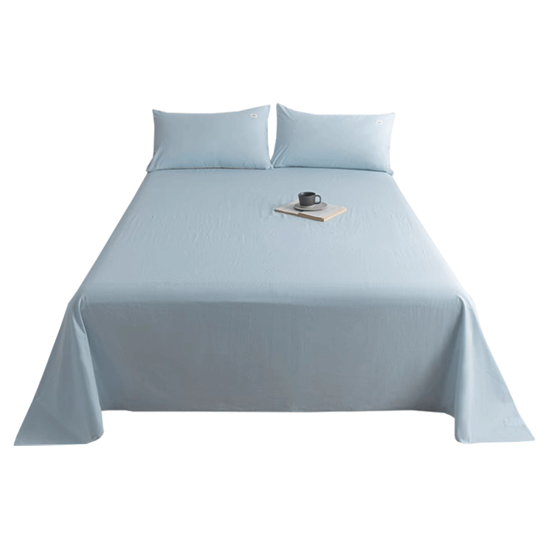 AVIVI Class A Skin-Friendly Pure Cotton Bed Sheet, Double Bed Single Piece, 230*250cm, Dream Blue