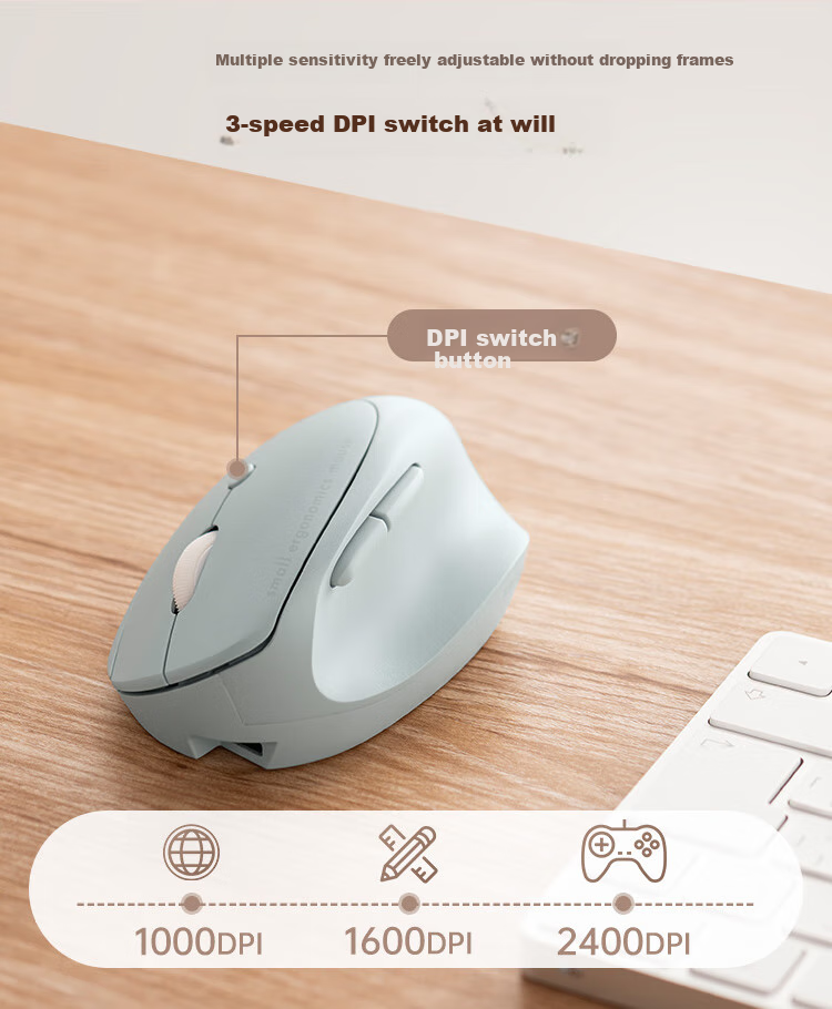 Shanye Ergonomic Wireless Bluetooth Dual-Mode Mouse, Vertical Grip, Fully Silent Buttons, Lightweight Mini Japanese-Style Mouse, Rechargeable, Suitable for Small And Medium Hands, for Office And Gaming 6