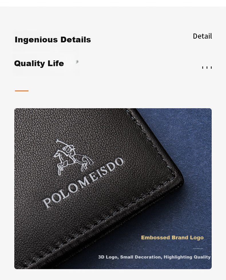 POLOMEISDO Men's Wallet, Short Genuine Leather Billfold, Fashionable Leather Purse Gift Box, Self-Operated Birthday Present for Boyfriend, Husband, Father 8