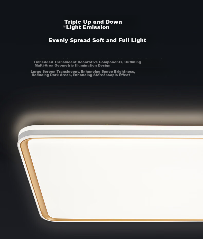 Midea LED Ceiling Light for Living Room, Dining Room And Bedroom, Eye-Protecting Smart Remote Control Lighting Fixture, 200W N1 Installation Included 5