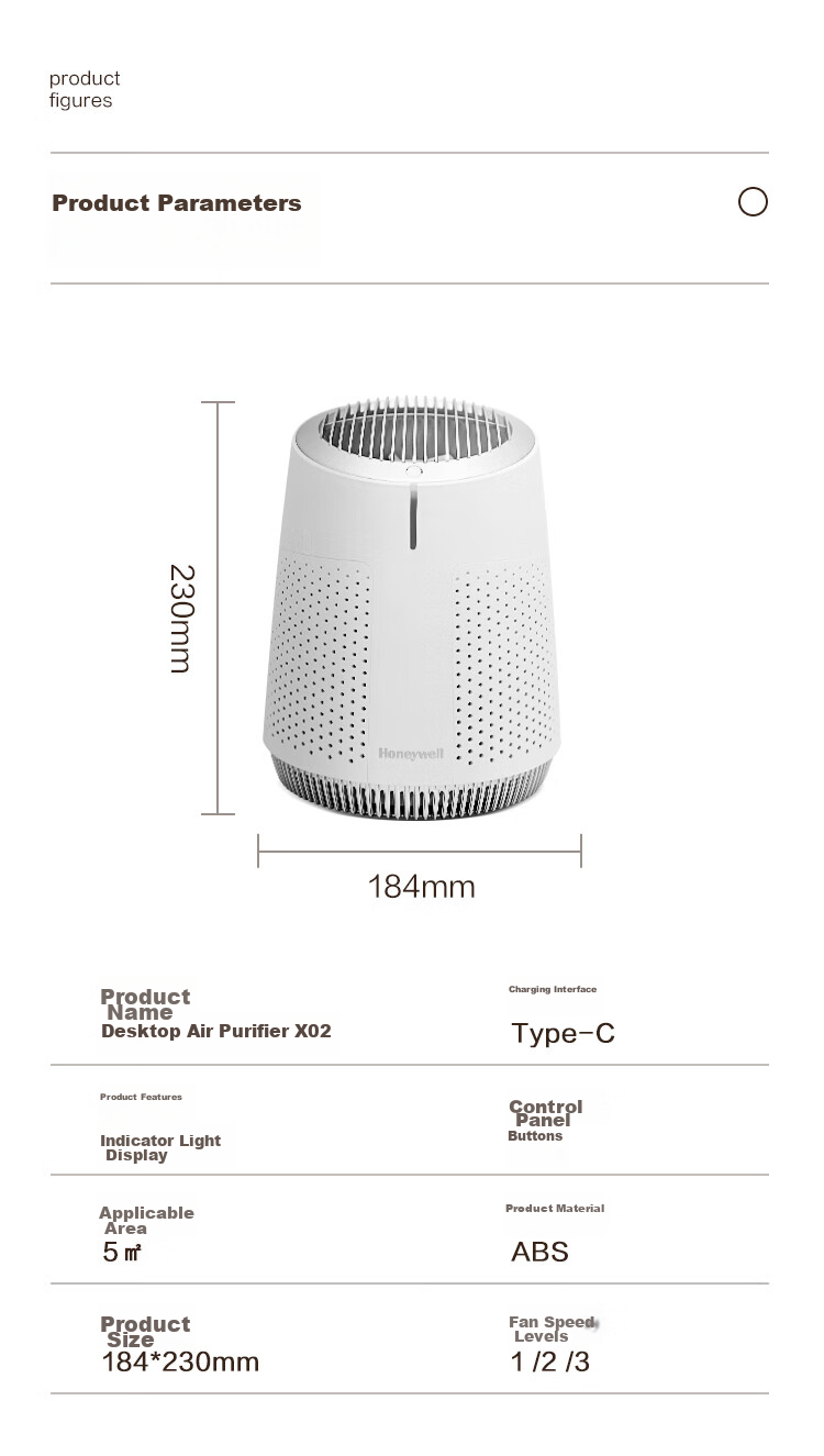 Honeywell Air Purifier for Bedroom, Desktop, Office, Small Purifier to Remove Smoke Odor, Multi-Purification, Antibacterial, Dust And Smoke Odor Removal KJ45F-X02 Quiet Operation at Night 11