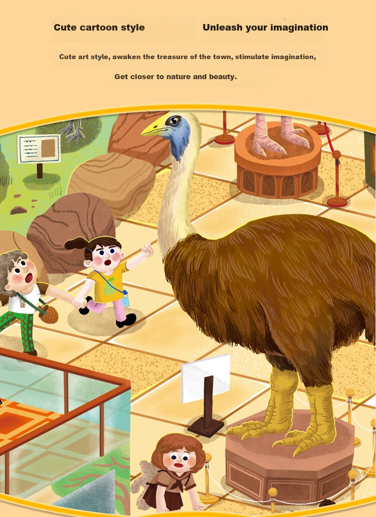 BANGSON Advanced Puzzle for Ages 6-10, Large Paper Pieces Children's Toy, Gift for Boys And Girls, Animal Museum Theme 9