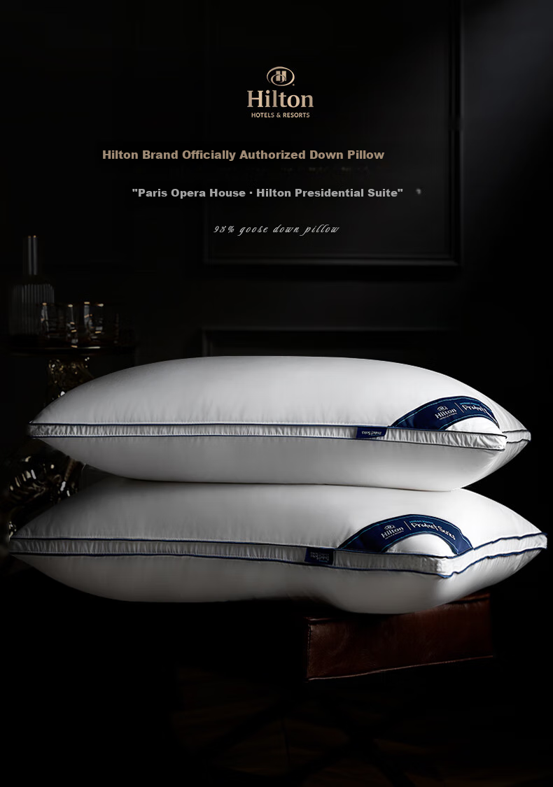 Canasin Hilton Hotel down Pillow, 95% Hungarian White Goose Down Pillow Core, Single Pack, 74*48cm Low Pillow 2