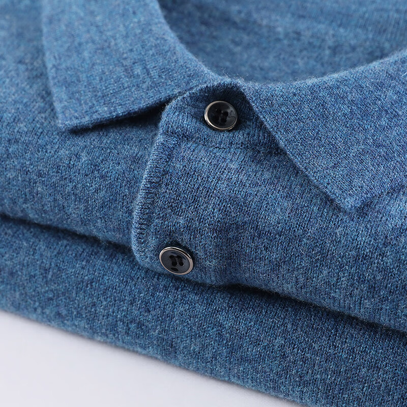 Antonio 100% Merino Wool Luxury Casual Business Men's Polo Collar Sweater Autumn Spring