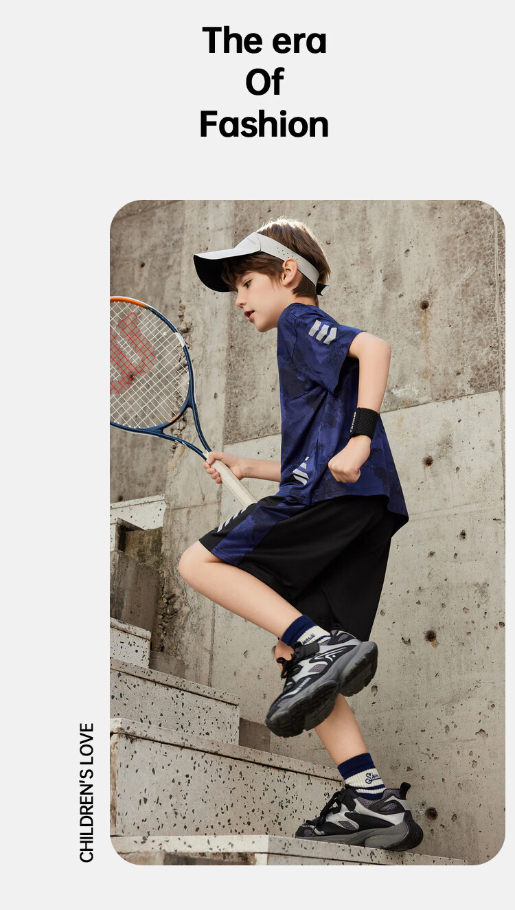ASK JUNIOR Children's Clothing Set, Boys' Summer Thin Breathable Short-Sleeve T-Shirt And Shorts, Sports Running Two-Piece Set, Tennis Outfit 27