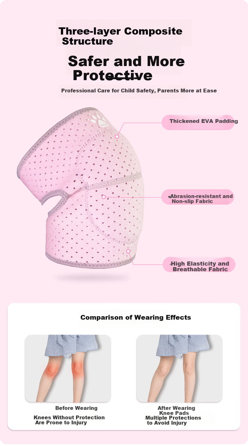 KELME Children's Dance Knee Pads for Girls And Boys, Professional Dance Knee Protection, Anti-Fall Protective Gear for Basketball And Sports Activities 2