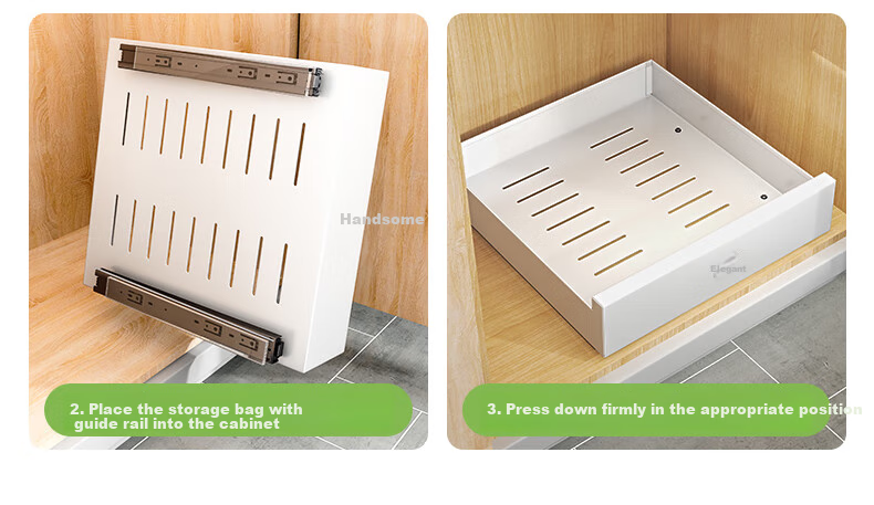 Shuaishi Pull-Out Kitchen Storage Rack, Drawer Dish Rack, No-Drill Cabinet Organizer, Spice Rack, Multifunctional Storage Cabinet 19