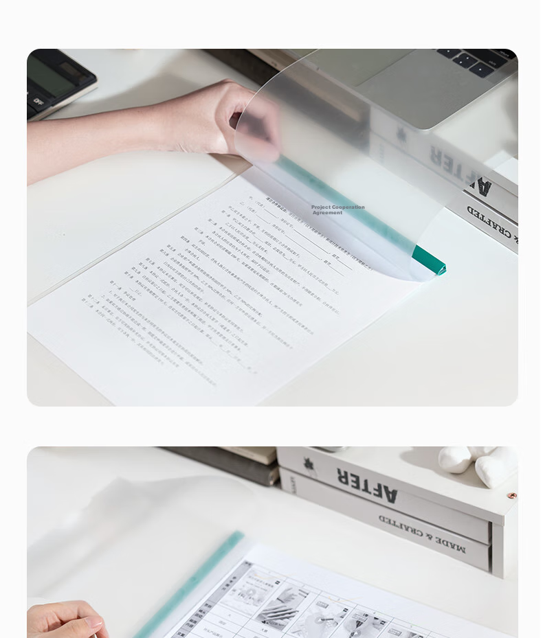 Deli School Supplies, 5 Horizontal A4 Transparent Pull Rod Folders, Student Exam File Folders, Widened And Thickened to 9mm, 4 Single Colors Randomly Selected, 63101 4
