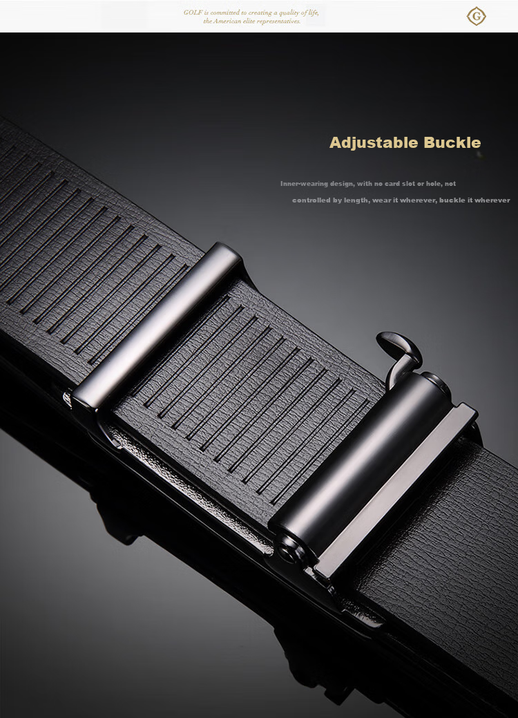 GOLF Men's Belt, Durable Cowhide, Automatic Buckle, Business Casual Jeans Belt, Gift Box Packaging, Present for Boyfriend 11