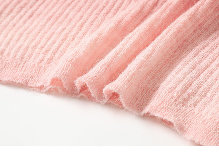 Demana Peach Blush Gradient Design Long Sleeve Knit Sweater Women Winter Crew Neck Pullover 15