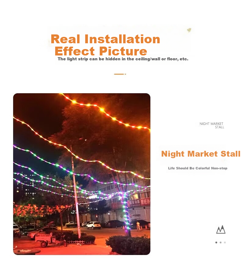 Fanyao LED Light Strip, Outdoor Waterproof Ultra-Bright, Neon Festival Atmosphere Light Strip, 220V Flashing, 144 Beads/meter - 100 Meters 3