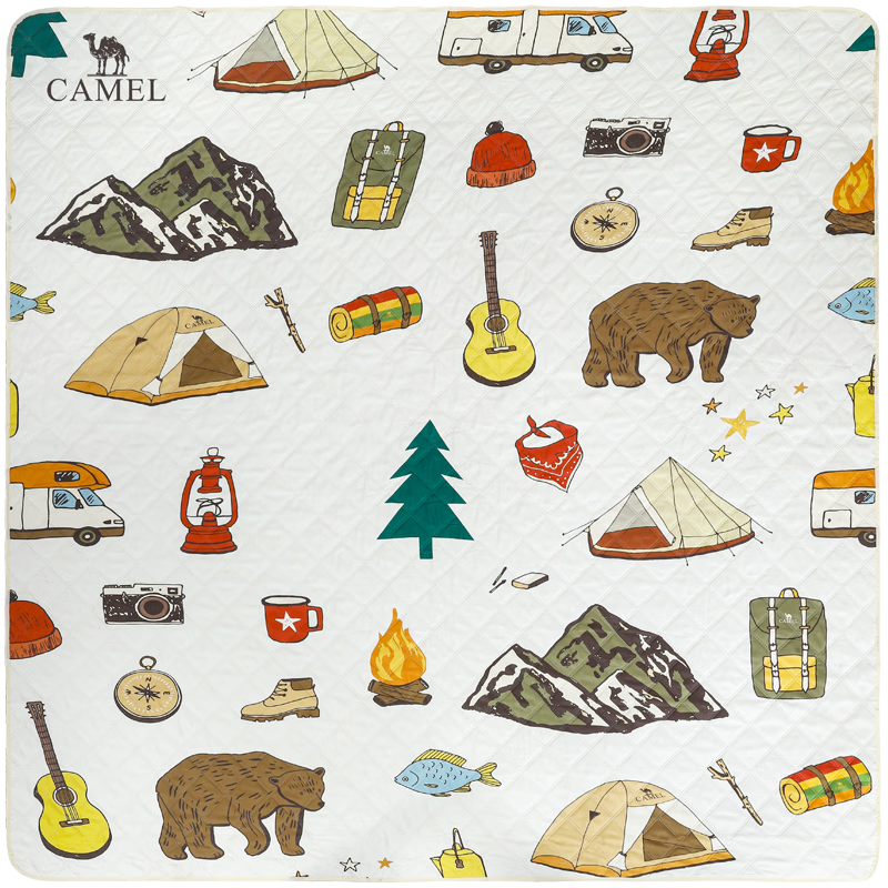 CAMEL Picnic Mat, Outdoor Camping Tent Moisture-Proof Mat, Picnic And Outdoor Cooking Waterproof Seat Mat, Thick Ground Cloth for Sleeping