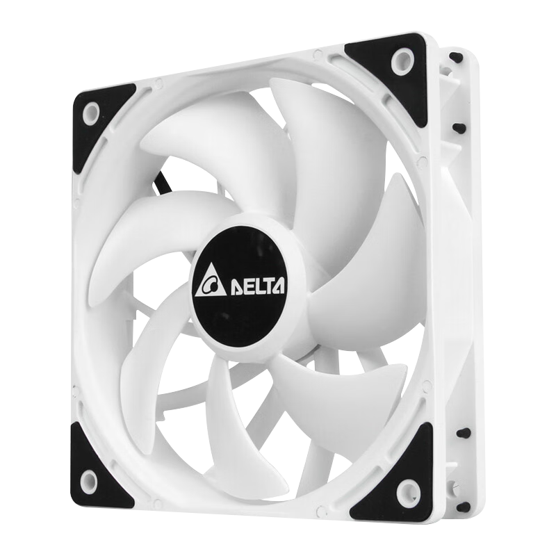 DELTA AK-12B Cooling Fan, White 12CM Industrial-Grade Case Fan, 2500 RPM Intelligent Temperature-Controlled Cooling Exhaust Fa