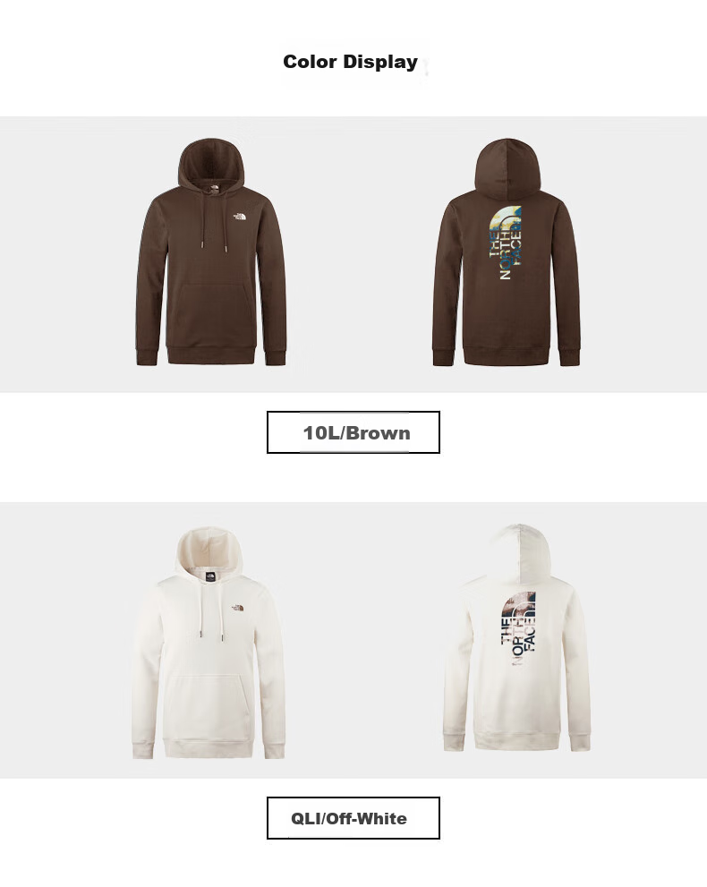 The North Face Knitted Sweatshirt for Women, Outdoor Casual Printed Hoodie 8ASX, Brown/1OI, Size L 1