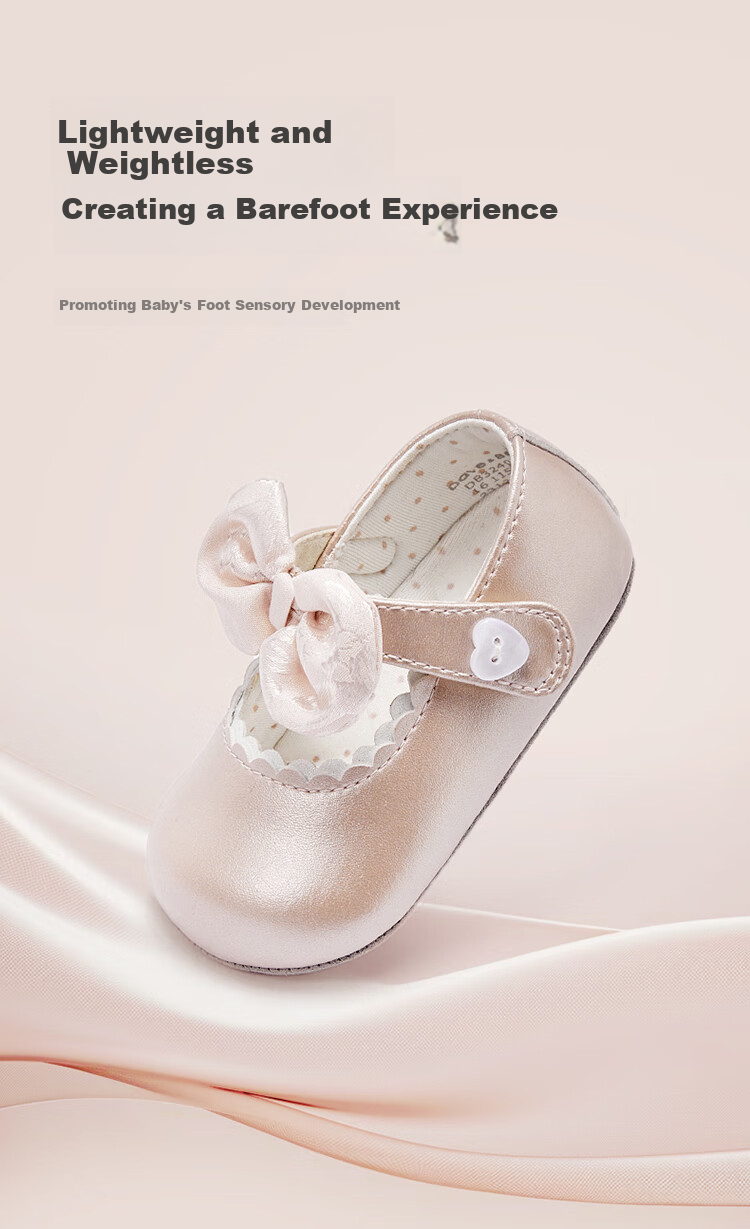 DAVE & BELLA Baby Shoes, Infant Pre-Walking Shoes, Soft-Soled Leather Shoes for Girls, Princess Shoes for Toddlers, Autumn Season Walking Shoes 3
