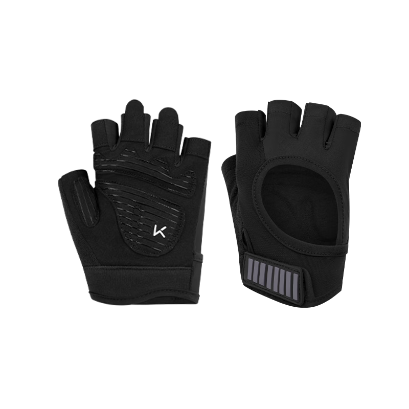 Keep Fitness Gloves with 3D Palm Pads for Men And Women, Dumbbell Equipment Wrist Guards, Strength Training Wear-Resistant Non-Slip, Black M