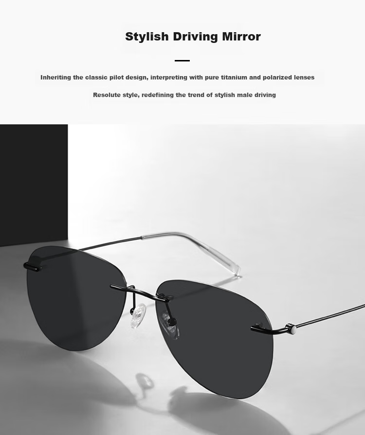 Bertha Polarized Sunglasses for Men, Imported Titanium Material, Specialized for Driving, Photochromic, Frameless, Ultra-Light, for Driving And Fishing 22