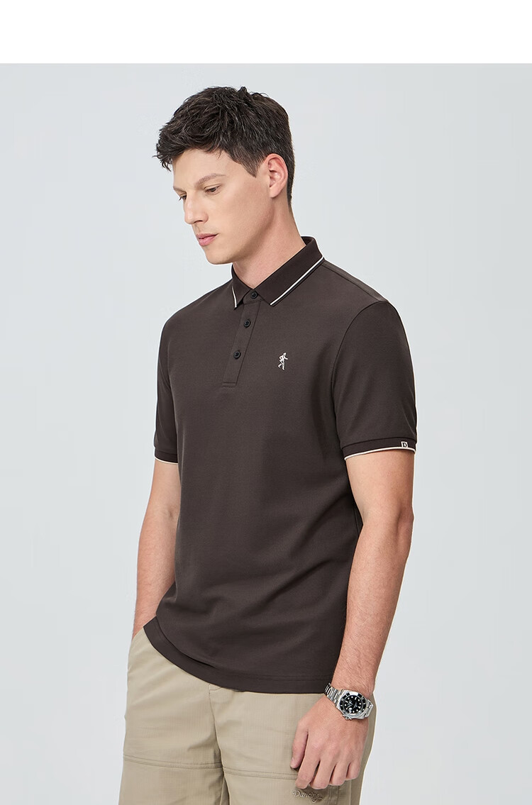 DANCING WOLVES [7A Antibacterial & Instant Cooling] Smooth Mulberry Silk Men's Short-Sleeve POLO 803 Pure White M (170) 12