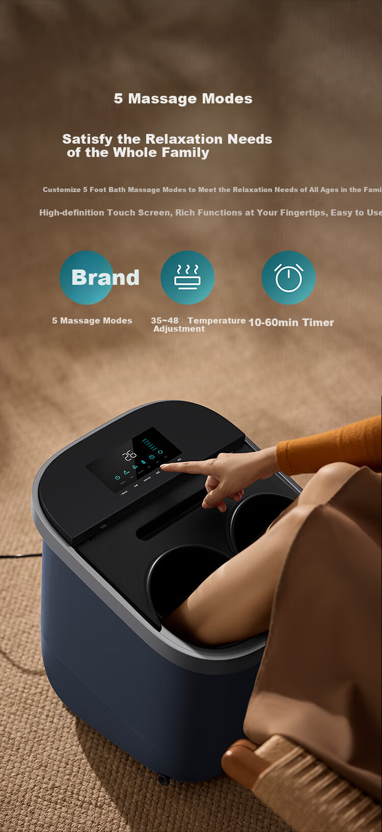 PHILIPS Foot Soaking Bucket, Heated Steaming Constant Temperature Foot Bath, Fully Automatic Massage Foot Washing Basin, Lying Soak Deep Sterilization Silicone Anti-Abrasion, 3214F, Mid-Autumn Festival Gift for Parents 12