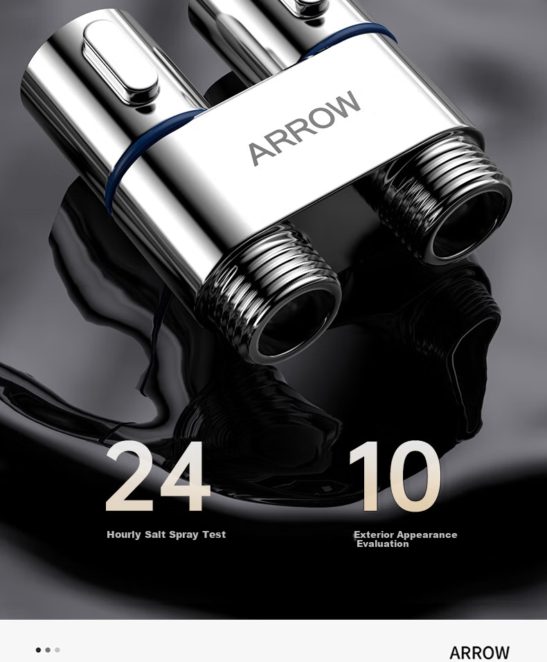 ARROW One-In Three-Way Angle Valve with Dual Handles And Dual Control, Separate Water Outlet with Built-In Water Stop Device, Multifunctional Washing Machine Faucet 13