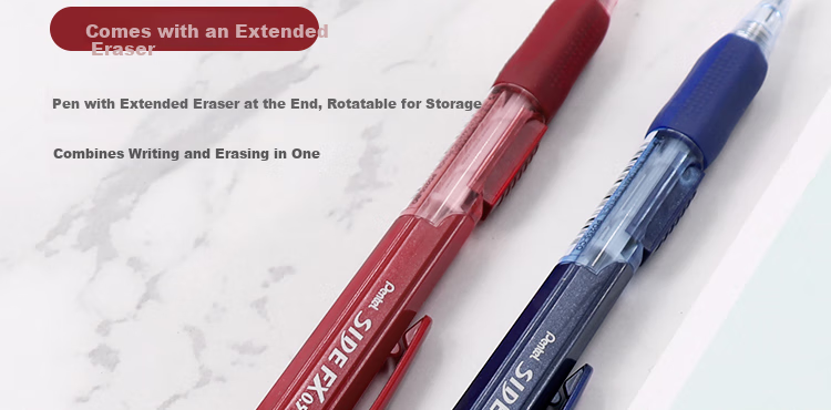 Pentel PD255 Side-Pressed Mechanical Pencil, 0.5mm Lead, Break-Resistant, for Student Drawing And Exams, with Eraser at The End, Red Barrel, Single Pencil 15