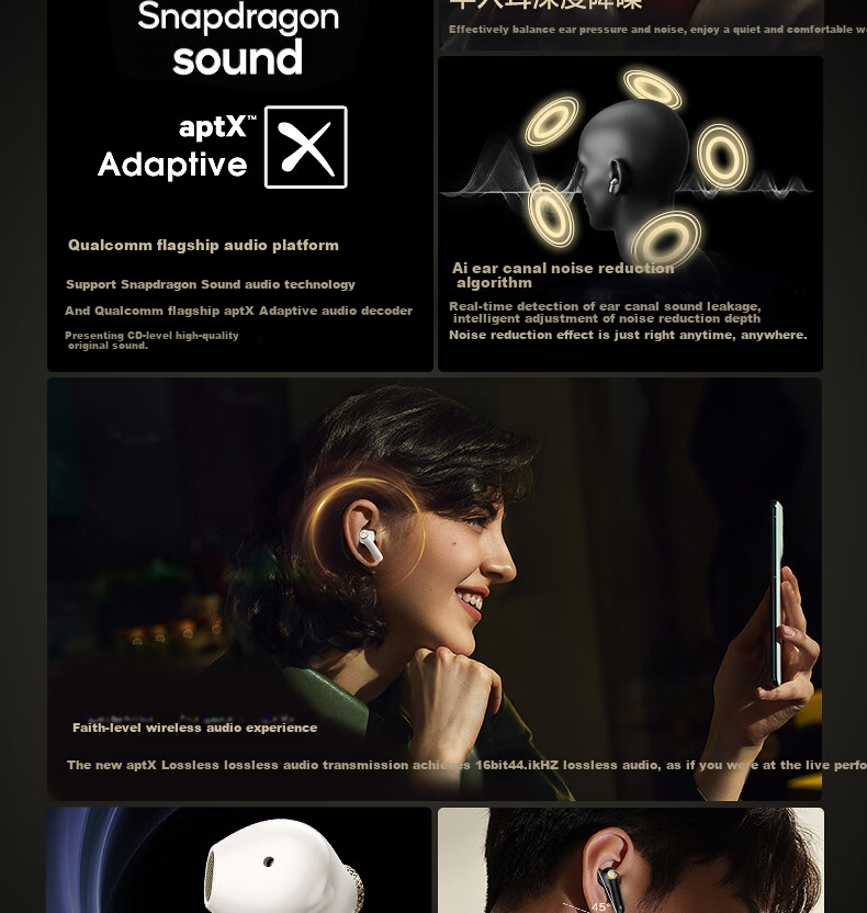IKF Find Max6 Quiet True Wireless Bluetooth Earphones Semi-In ANC Active Noise Cancellation LDAC High-Resolution Sound Quality for Sports Fitness, Compatible with Phones And Computers, Cloud Rock White 8