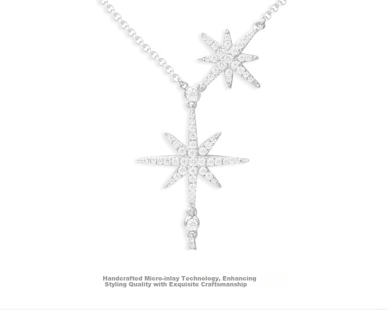 APM Monaco Hexagram Necklace Sweater Chain for Women, Luxurious High-End Collarbone Chain, Gift for Wife 3