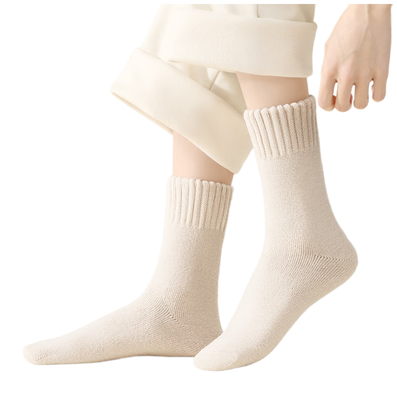 BADIGAO Disposable Socks for Men And Women, Unisex Daily Wear Fleece-Lined Mid-Calf Socks, Versatile for Autumn And Winter Travel, No-Wash Odor-Resistant