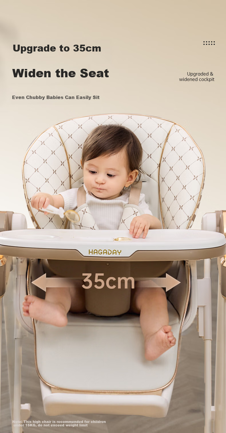 Hakada Baby High Chair And Rocker Combo, Foldable Children's Seat, No Assembly Required, Smart Soothing, Scientific Spine Protectio 14