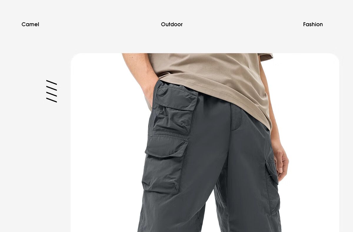 CAMEL [Wang Junkai's Choice] Outdoor Quick-Dry Long Pants for Men And Women, Summer 2025 Workwear Paratrooper Pants, Cool-Feeling Sports Pants M 17