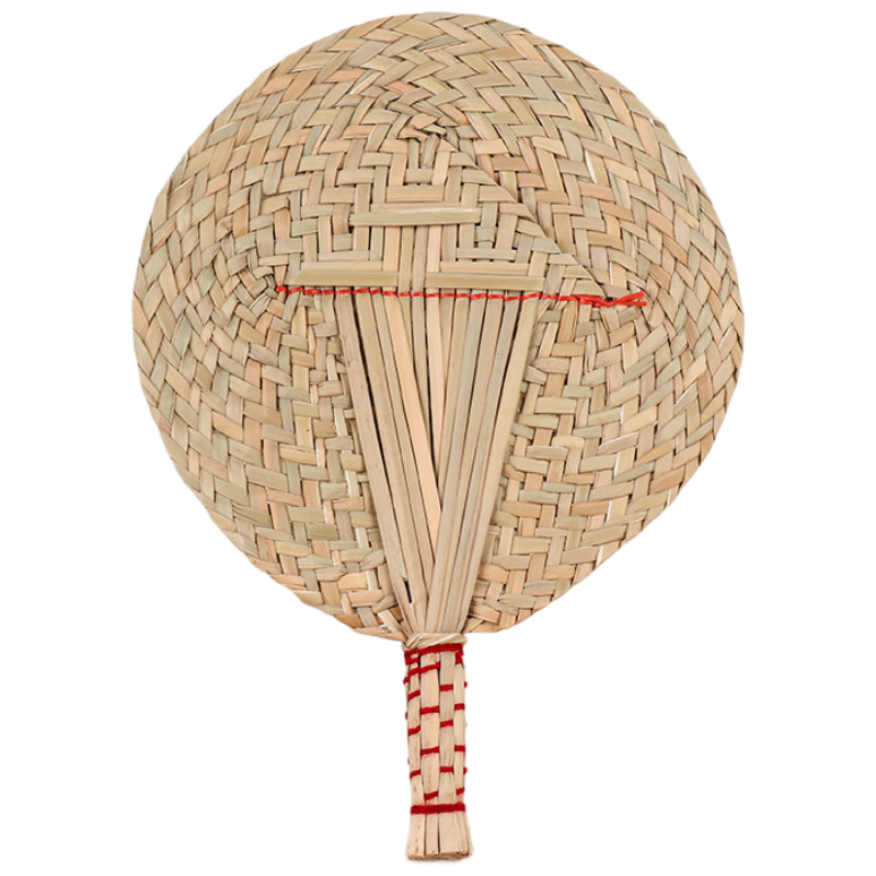 Jidukongjian, Handwoven Traditional Large Palm Fan, Made from Palm Leaves And Wheat Straw, for Men And Women, Chinese-Style Grass Fa