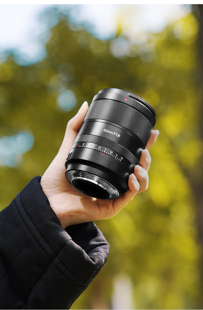 Qigongjiang Sony Prime Lens, E-Mount, Black, AF50mmF1.8 (Auto Focus), Full-Frame Auto Focus Lens, Suitable for A7m4 ZV-E10 II, A7c2 7