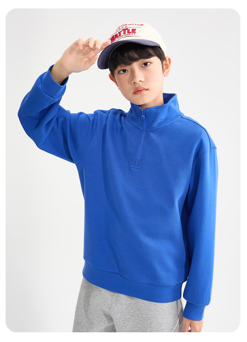 Snoopy Boys' Pullover Sweatshirt Spring and Autumn Kids' Half-Zip Casual Top 2026 New Youth Breathable Spring Sportswear 12